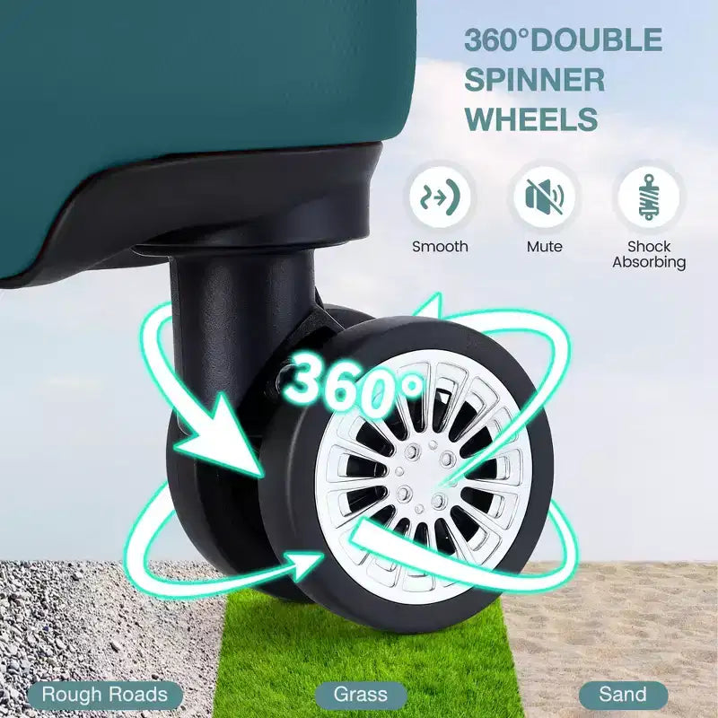 Valigia rigida espandibile da 24 pollici - Valigia spinner in ABS leggera con lucchetto TSA, approvata per il trasporto aereo