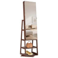 VEVOR 360 Swivel Jewelry Cabinet, 61-inch Tall, Full-Length Mirror with Storage, Standing Rotatable Jewelry Armoire Organizer, with 2 Keys, Brown