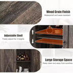 Piccolo Mobile Contenitore a 2 pezzi, Credenza Rustica con 2 Ante e Ripiani Regolabili, Consolle da Ingresso per Soggiorno/Sala da Pranzo/Cucina