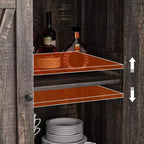 Piccolo Mobile Contenitore a 2 pezzi, Credenza Rustica con 2 Ante e Ripiani Regolabili, Consolle da Ingresso per Soggiorno/Sala da Pranzo/Cucina