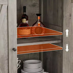 Piccolo Mobile Contenitore a 2 pezzi, Credenza Rustica con 2 Ante e Ripiani Regolabili, Consolle da Ingresso per Soggiorno/Sala da Pranzo/Cucina
