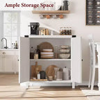 Piccolo Mobile Contenitore a 2 pezzi, Credenza Rustica con 2 Ante e Ripiani Regolabili, Consolle da Ingresso per Soggiorno/Sala da Pranzo/Cucina