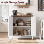 Piccolo Mobile Contenitore a 2 pezzi, Credenza Rustica con 2 Ante e Ripiani Regolabili, Consolle da Ingresso per Soggiorno/Sala da Pranzo/Cucina