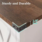 Piccolo Mobile Contenitore a 2 pezzi, Credenza Rustica con 2 Ante e Ripiani Regolabili, Consolle da Ingresso per Soggiorno/Sala da Pranzo/Cucina