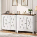Small Storage Cabinet 2 Piece, Farmhouse Sideboard with 2 Doors & Adjustable Shelves, Entryway Console for Living Room/Dining Room/Kitchen