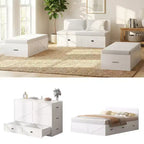 Mjkone Divano letto convertibile con contenitore, Letto a scomparsa, Matrimoniale/Queen, Materasso non incluso