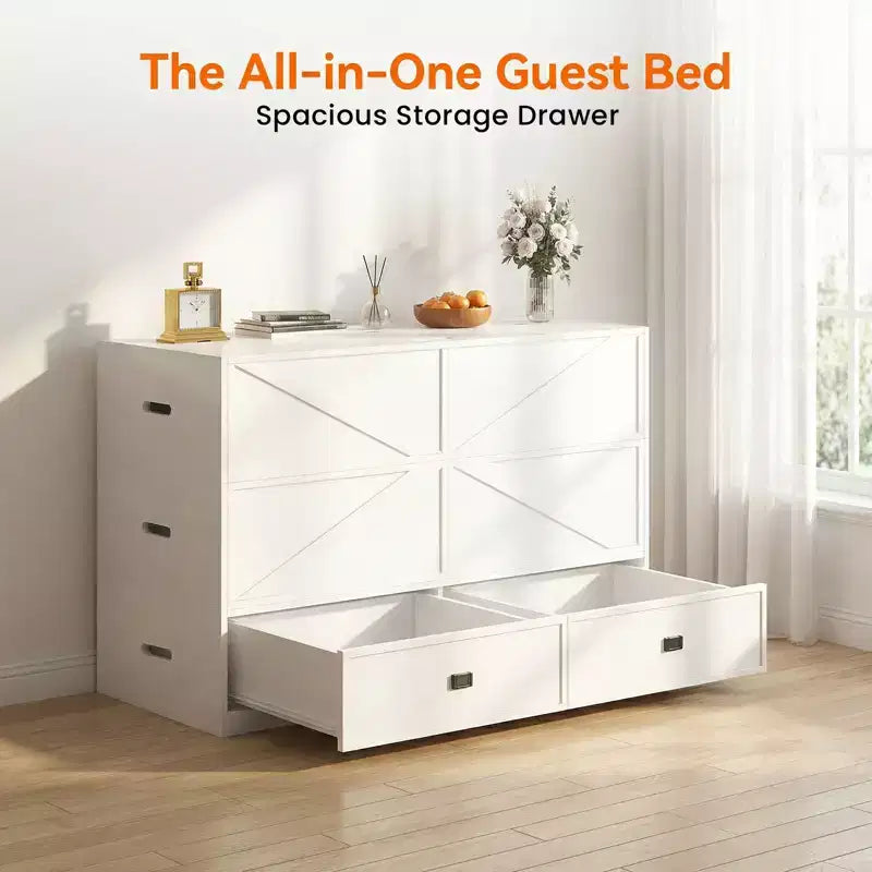 Mjkone Divano letto convertibile con contenitore, Letto a scomparsa, Matrimoniale/Queen, Materasso non incluso