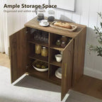 Madia Credenza con Mobile Contenitore, Armadietto d'Accento con Ripiano Regolabile, Tavolo Consolle in Legno per Caffè per Cucina, Soggiorno