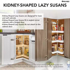 Rev-A-Shelf Lazy Susan a 2 Ripiani a Mezzaluna per Mobili Base Angolari, Plastica, Organizer Girevole da Cucina per Spezie/Barattoli a Doppio Ripiano da 24 Pollici, Bianco, 3472-24-11-52