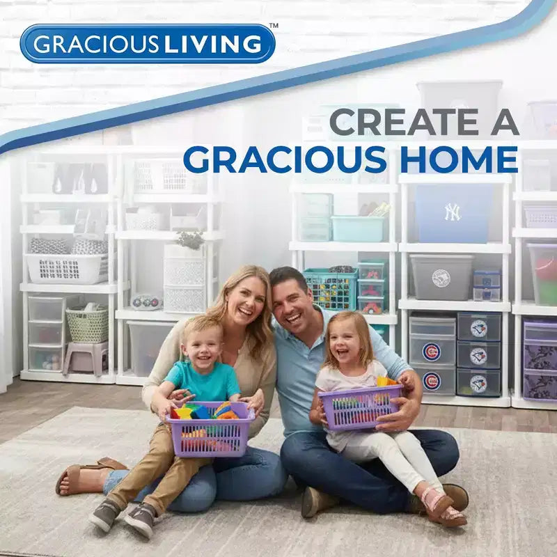Gracious Living Scaffale portaoggetti ventilato a 4 ripiani ad altezza fissa per impieghi medi 14 x 32 x 54,5 Sistema Organizer per Casa, Garage, Cantina e Lavanderia, Nero