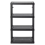 Gracious Living Scaffale portaoggetti ventilato a 4 ripiani ad altezza fissa per impieghi medi 14 x 32 x 54,5 Sistema Organizer per Casa, Garage, Cantina e Lavanderia, Nero