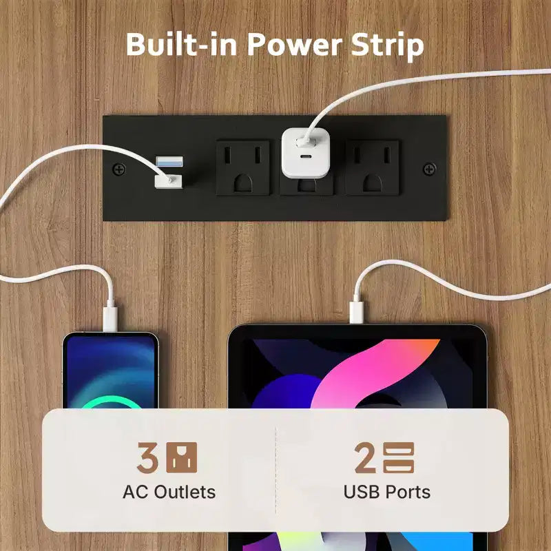 Mobile TV Zevemomo 67.7 stile rustico per TV da 75 pollici con luci LED a 16 colori, 6 scomparti, consolle multimediale per soggiorno, marrone
