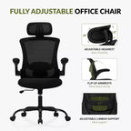 Sedia da Ufficio Ergonomica in Rete Traspirante per Casa e Scrivania - Base in Metallo e Braccioli Ribaltabili