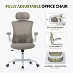 Sedia da Ufficio Ergonomica in Rete Traspirante per Casa e Scrivania - Base in Metallo e Braccioli Ribaltabili