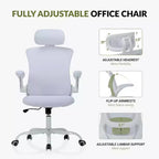 Sedia da Ufficio Ergonomica in Rete Traspirante per Casa e Scrivania - Base in Metallo e Braccioli Ribaltabili