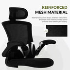 Sedia da Ufficio Ergonomica in Rete Traspirante per Casa e Scrivania - Base in Metallo e Braccioli Ribaltabili