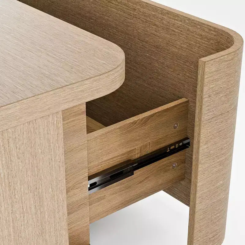 Tavolino da caffè Homsee a 4 cassetti con contenitore, tavolino d'appoggio moderno per soggiorno, finitura rovere chiaro