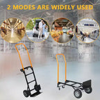 Carrello a mano convertibile, carrello pieghevole 2-in-1 con 4 ruote antiforatura, portata pesante di 180 kg, per traslochi, magazzino, ufficio e uso industriale