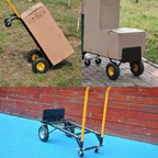Carrello a mano convertibile, carrello pieghevole 2-in-1 con 4 ruote antiforatura, portata pesante di 180 kg, per traslochi, magazzino, ufficio e uso industriale
