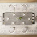 Tavolo da pranzo rettangolare in legno da 71 pollici, stile farmhouse, per 6-8 persone, tavolo da cucina con 2 ampi cassetti e piano spesso, struttura robusta per famiglie numerose