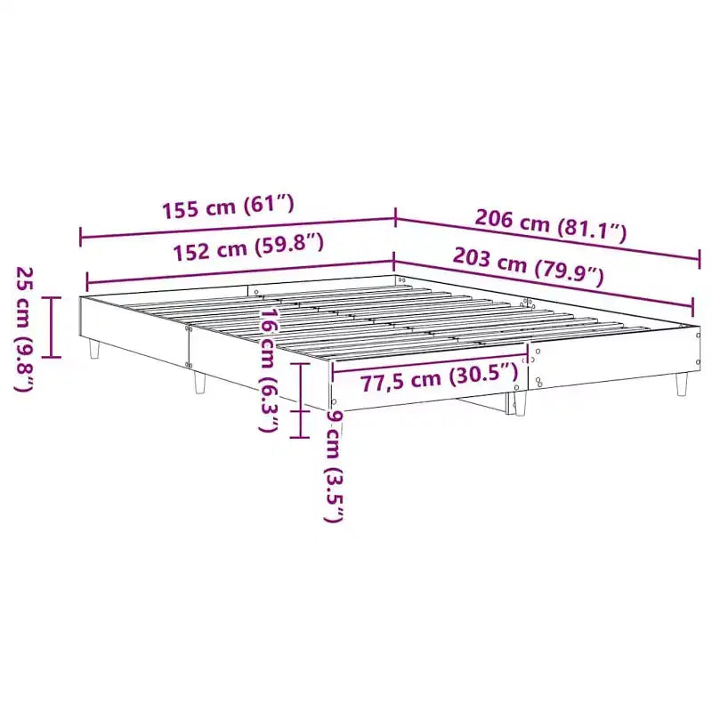 vidaXL Struttura Letto 2 pz 152x203 cm Legno Multistrato