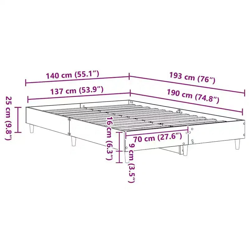 vidaXL Struttura Letto 2 pz 152x203 cm Legno Multistrato
