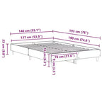 vidaXL Struttura Letto 2 pz 152x203 cm Legno Multistrato