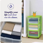 HOMZ Organizer a 3 cassetti con ruote rimovibili, medio, telaio viola