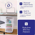 HOMZ Organizer a 3 cassetti con ruote rimovibili, medio, telaio viola