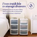 HOMZ Organizer a 3 cassetti con ruote rimovibili, medio, telaio viola