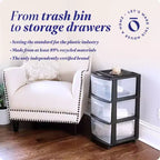 HOMZ Organizer a 3 cassetti con ruote rimovibili, medio, telaio viola