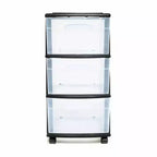 HOMZ Organizer a 3 cassetti con ruote rimovibili, medio, telaio viola