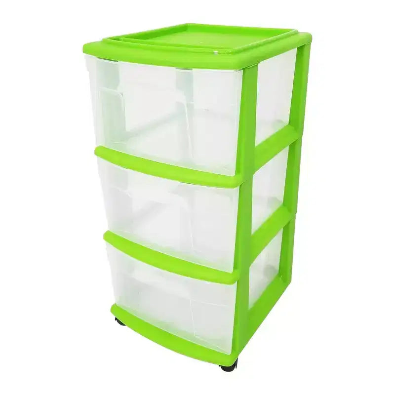 HOMZ Organizer a 3 cassetti con ruote rimovibili, medio, telaio viola
