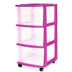 HOMZ Organizer a 3 cassetti con ruote rimovibili, medio, telaio viola
