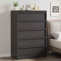 5 Drawer Dresser for Bedroom, Modern 7 Chest of Drawers, Wooden Dresser Organizer Nightstand, for Living Room, Entryway