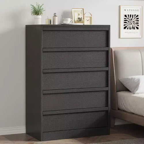 5 Drawer Dresser for Bedroom, Modern 7 Chest of Drawers, Wooden Dresser Organizer Nightstand, for Living Room, Entryway