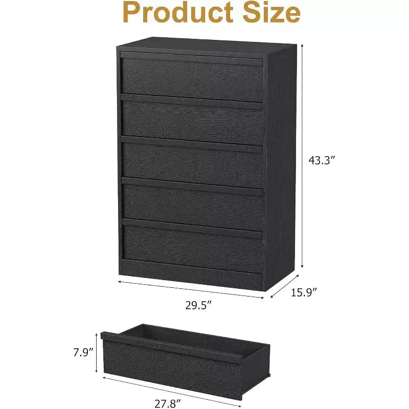 Cassettiera a 5 cassetti per camera da letto, Comodino organizer in legno moderno a 7 cassetti, per soggiorno, ingresso
