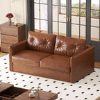 Divano letto estraibile moderno in similpelle 63", divano letto 2 in 1 per piccoli spazi Gaoyangjiaju