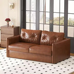 Divano letto estraibile moderno in similpelle 63", divano letto 2 in 1 per piccoli spazi Gaoyangjiaju