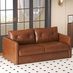 Divano letto estraibile moderno in similpelle 63", divano letto 2 in 1 per piccoli spazi Gaoyangjiaju
