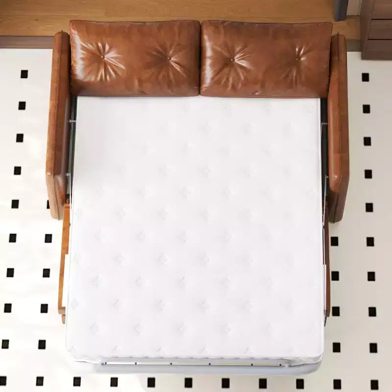 Divano letto estraibile moderno in similpelle 63", divano letto 2 in 1 per piccoli spazi Gaoyangjiaju