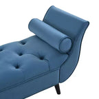 Panca Whisen in fondo al letto, Pouf contenitore, Panca da ingresso in velluto trapuntato, braccioli arrotolati, 2 cuscini rimovibili, gambe in rovere massiccio, facile montaggio