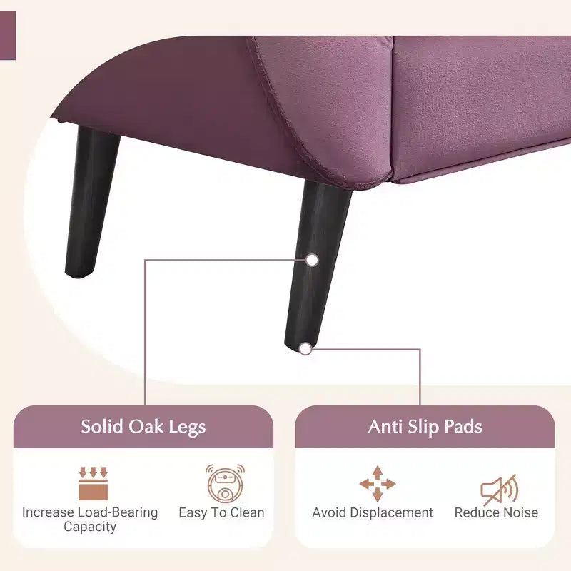 Panca Whisen in fondo al letto, Pouf contenitore, Panca da ingresso in velluto trapuntato, braccioli arrotolati, 2 cuscini rimovibili, gambe in rovere massiccio, facile montaggio