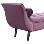 Panca Whisen in fondo al letto, Pouf contenitore, Panca da ingresso in velluto trapuntato, braccioli arrotolati, 2 cuscini rimovibili, gambe in rovere massiccio, facile montaggio