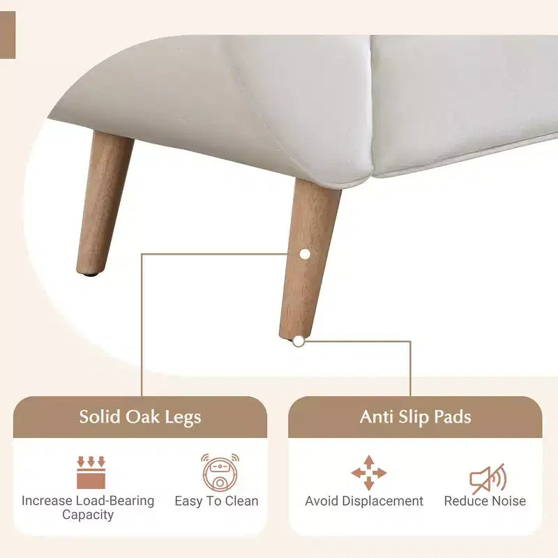 Panca Whisen in fondo al letto, Pouf contenitore, Panca da ingresso in velluto trapuntato, braccioli arrotolati, 2 cuscini rimovibili, gambe in rovere massiccio, facile montaggio