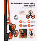 VEVOR Carrello Saliscale Convertibile Industriale 3 in 1, Capacità Massima 350 kg, Carrello Pieghevole con Maniglia e Ruote, Nero e Arancione