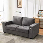 Divanetto Oversize Minimalista 71 - Divano Moderno 2 Posti in Ciniglia, Seduta Profonda, Braccioli Ampi, Tasche Portaoggetti Laterali, Fodera Cuscino Lavabile