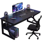 Scrivania Industriale Robusta per Computer  Tavolo da Lavoro e Gaming con Scaffali  Struttura in Metallo e Legno  Salvaspazio per Ufficio o Camera da Letto  Nero 80x50cm
