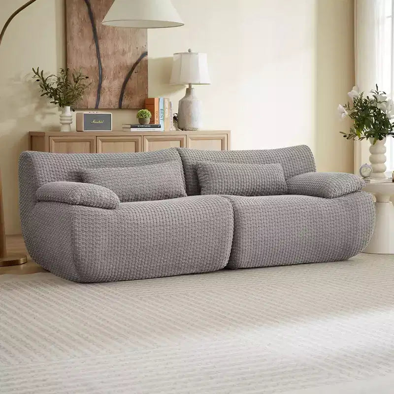 GDFStudio Ellington Moderno Divanetto Senza Ossa Imbottito in Velluto a Coste da 78 Pollici
