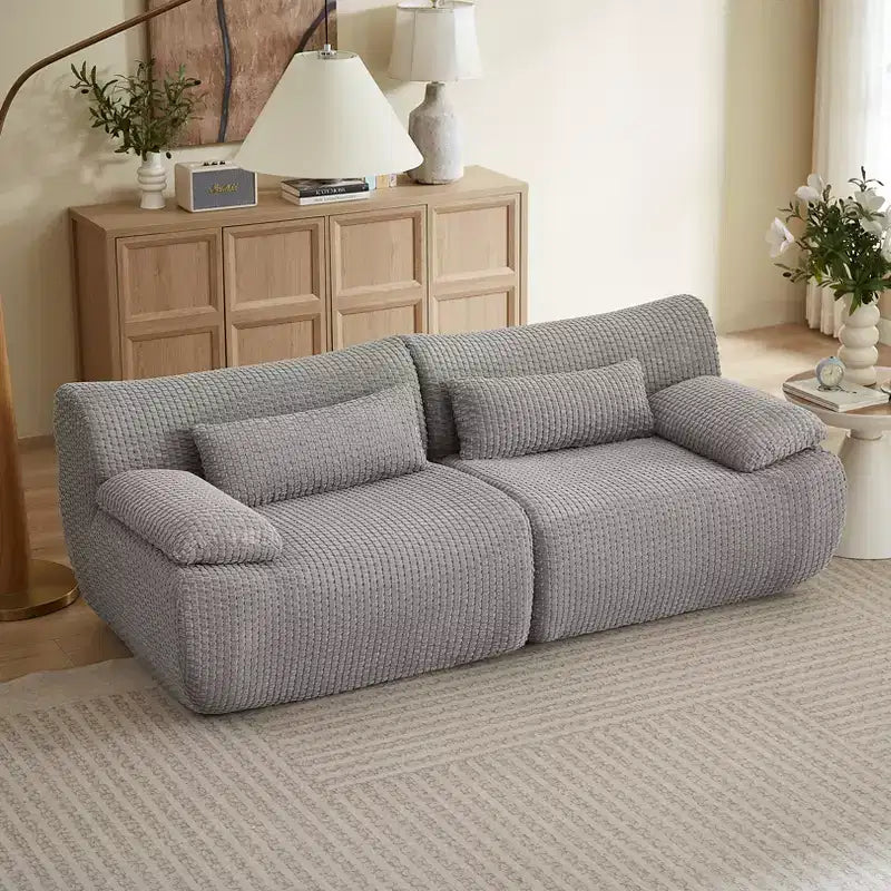 GDFStudio Ellington Moderno Divanetto Senza Ossa Imbottito in Velluto a Coste da 78 Pollici